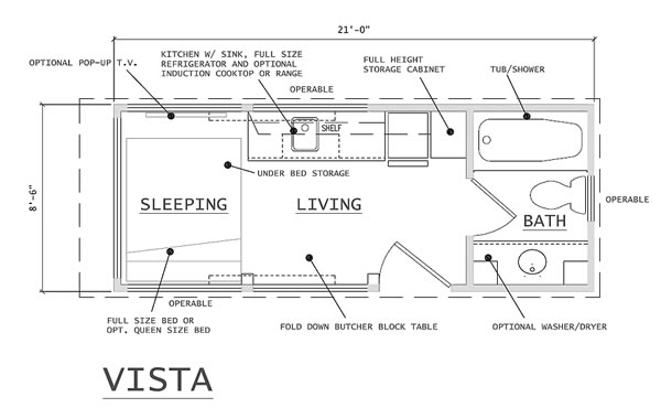 Tiny House Vista Floor Plans